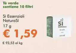 NaturaSì Tè verde contiene Sì Essenziali NaturaSì offerta
