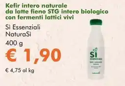NaturaSì Kefir intero naturale da latte fieno STG intero biologico con fermenti lattici vivi Sì Essenziali NaturaSì offerta
