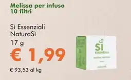 NaturaSì Melissa per infuso Sì Essenziali NaturaSì offerta