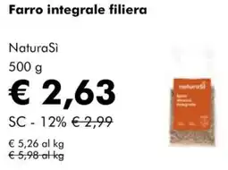 NaturaSì Farro integrale filiera NaturaSì offerta