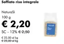 NaturaSì Soffiato riso integrale NaturaSì offerta