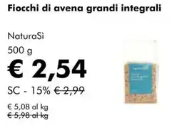 NaturaSì Fiocchi di avena grandi integrali NaturaSì offerta