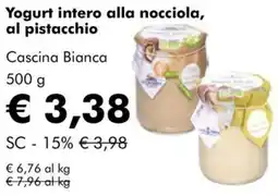 NaturaSì Yogurt intero alla nocciola, al pistacchio Cascina Bianca offerta