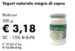 NaturaSì Yogurt naturale magro di capra Biobruni offerta