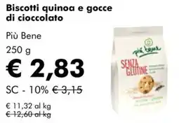 NaturaSì Biscotti quinoa e gocce di cioccolato Più Bene offerta