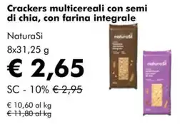 NaturaSì Crackers multicereali con semi di chia, con farina integrale NaturaSì offerta