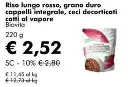 NaturaSì Riso lungo rosso, grano duro cappelli integrale, ceci decorticati cotti al vapore Biovita offerta