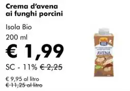 NaturaSì Crema d'avena ai funghi porcini Isola Bio offerta