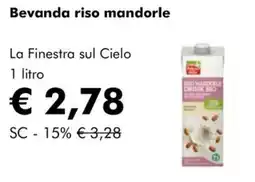 NaturaSì Bevanda riso mandorle La Finestra sul Cielo offerta