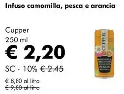 NaturaSì Infuso camomilla, pesca e arancia Cupper offerta