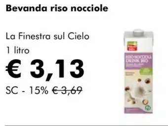 NaturaSì Bevanda riso nocciole La Finestra sul Cielo offerta
