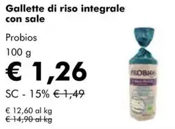 NaturaSì Gallette di riso integrale con sale Probios offerta