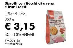 NaturaSì Biscotti con fiocchi di avena e frutti rossi Il Fior di Loto offerta