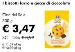 NaturaSì I biscotti farro e gocce di cioccolato Città del Sole offerta