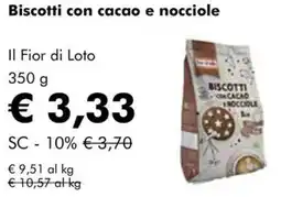NaturaSì Biscotti con cacao e nocciole Il Fior di Loto offerta