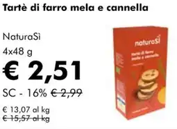 NaturaSì Tartè di farro mela e cannella NaturaSì offerta