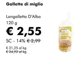 NaturaSì Gallette di miglio Langalletta D'Alba offerta
