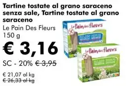 NaturaSì Tartine tostate al grano saraceno senza sale, Tartine tostate al grano saraceno Le Pain Des Fleurs offerta