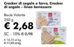 NaturaSì Cracker di segale e farro, Cracker di segale - linea benessere Baule Volante offerta