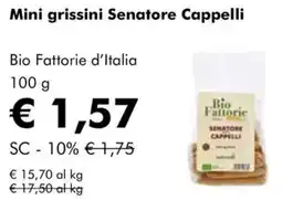 NaturaSì Mini grissini Senatore Cappelli Bio Fattorie d'Italia offerta