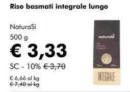 NaturaSì Riso basmati integrale lungo NaturaSì offerta