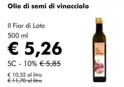 NaturaSì Olio di semi di vinacciolo Il Fior di Loto offerta
