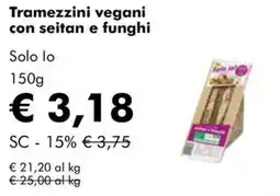 NaturaSì Tramezzini vegani con seitan e funghi Solo lo offerta