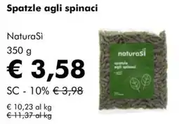 NaturaSì Spatzle agli spinaci NaturaSì offerta