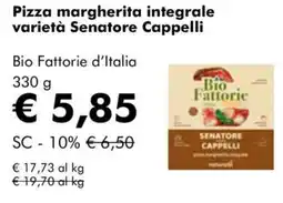 NaturaSì Pizza margherita integrale varietà Senatore Cappelli Bio Fattorie d'Italia offerta