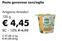 NaturaSì Pesto genovese senz'aglio Artigiana Amadori offerta