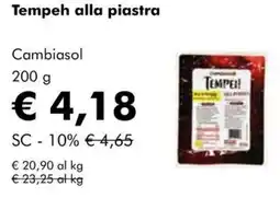 NaturaSì Tempeh alla piastra Cambiasol offerta