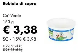 NaturaSì Robiola di capra Ca' Verde offerta