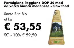 NaturaSì Parmigiano Reggiano DOP 30 mesi da vacca bianca modenese - slow food Santa Rita Bio offerta