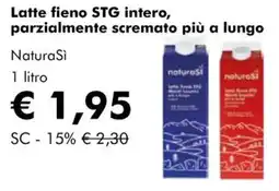 NaturaSì Latte fieno STG intero, parzialmente scremato più a lungo NaturaSì offerta
