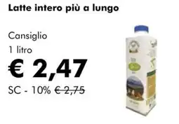 NaturaSì Latte intero più a lungo Cansiglio offerta