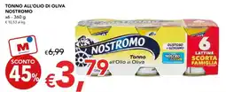 Migross Supermercati e Market Tonno all'olio di oliva NOSTROMO x6 offerta