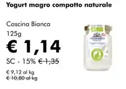 NaturaSì Yogurt magro compatto naturale Cascina Bianca offerta
