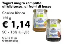 NaturaSì Yogurt magro compatto all'albicocca, ai frutti di bosco Cascina Bianca offerta