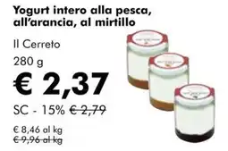 NaturaSì Yogurt intero alla pesca, all'arancia, al mirtillo Il Cerreto offerta