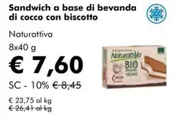 NaturaSì Sandwich a base di bevanda di cocco con biscotto Naturattiva offerta