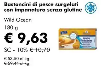 NaturaSì Bastoncini di pesce surgelati con impanatura senza glutine Wild Ocean offerta