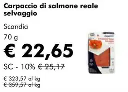 NaturaSì Carpaccio di salmone reale selvaggio Scandia offerta