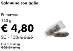NaturaSì Salamino con aglio Primavera offerta