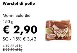 NaturaSì Wurstel di pollo Morini Solo Bio offerta