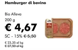 NaturaSì Hamburger di bovino Bio Alleva offerta