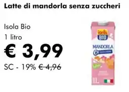 NaturaSì Latte di mandorla senza zuccheri Isola Bio offerta