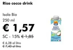 NaturaSì Riso cocco drink Isola Bio offerta