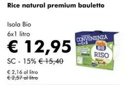 NaturaSì Rice natural premium bauletto Isola Bio offerta