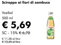 NaturaSì Sciroppo ai fiori di sambuco Voelkel offerta