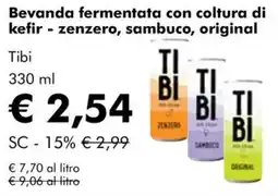 NaturaSì Bevanda fermentata con coltura di kefir - zenzero, sambuco, original Tibi offerta